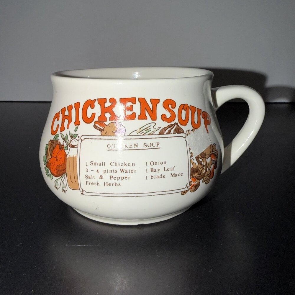 Vintage Chicken Soup Mug Ceramic‎ Bowl Dat'l Do It Collectible SOUP SEASON